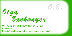 olga bachmayer business card